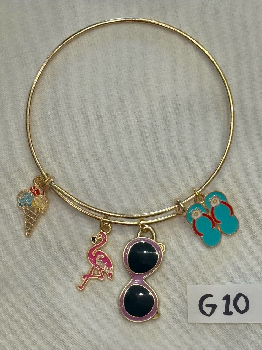 G10 Flamingo Sunglasses Summer Beach Vacation Charm Bangle Bracelet